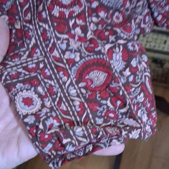 Anthropologie One September Bohemian Red Patterned Women's Top Size Medium - Picture 6 of 11